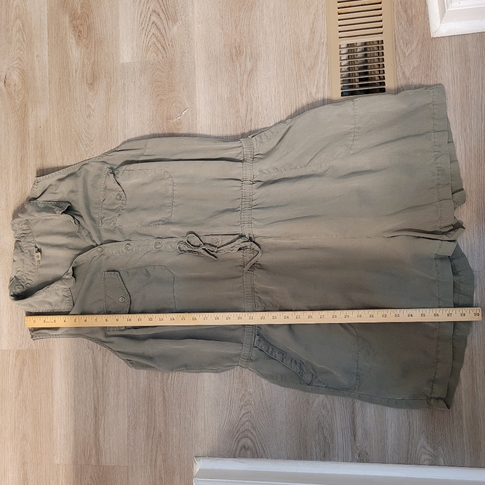 A.N.A. Sleeveless Button Down Belted Shorts Romper Sage Green 1X - Picture 6 of 13